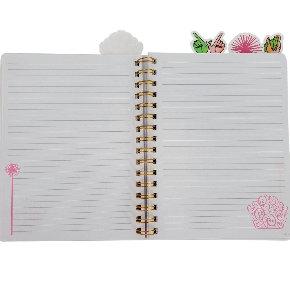 Wicked Journal Spiral Bound Pink Glinda Bookmarks Sections 96 Pages 8